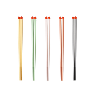 小熊家用高档抗菌防霉筷子餐具家庭高颜值儿童合金长筷防滑耐高温