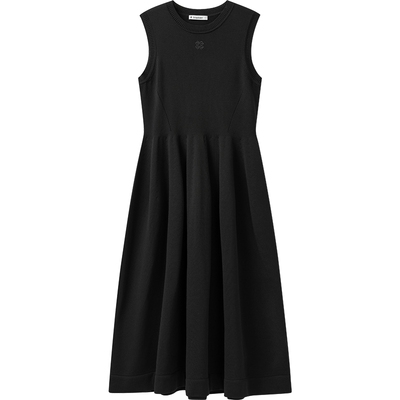 播商场同款法式别致百褶小黑裙女春秋新品无袖连衣裙BDS1LD1259