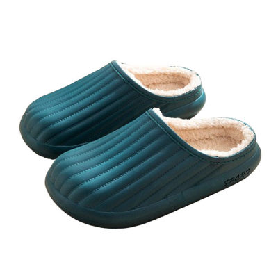 男女士家居外穿全包棉拖鞋冬季防水防滑包跟加厚保暖室内毛绒棉鞋