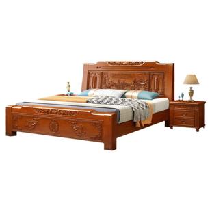新中式实木床仿古雕花1.8米新古典双人大床主卧2米1.5m储物床婚床