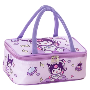 可爱扁平保温饭盒袋子儿童小学生专用防水大容量午餐便当盒手提包