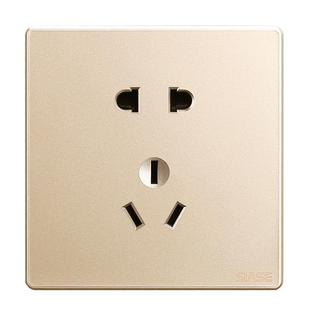 深思86型五孔插座单开双控开关面板家用暗装墙壁插座 I9金色