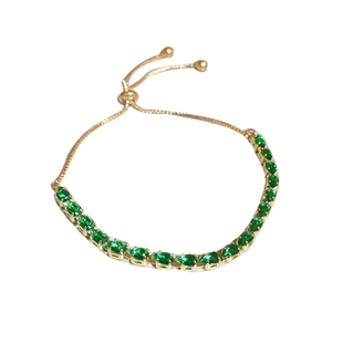 绿宝石水晶手链女生新款链条手串闺蜜手链轻奢小众手绳精致手饰品