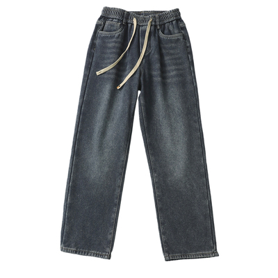 再生纤维混纺！加绒加厚！四面弹！男士冬季时尚水洗小直筒牛仔裤