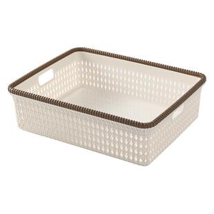 仿藤编桌面收纳筐篮家用卫生间杂物置物篮子塑料厨房客厅零食小篮