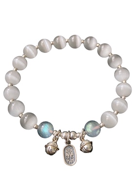 月光石平安喜乐S925纯银铃铛