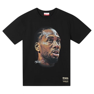 mitchell&ness短袖T恤伦纳德印花潮流简约百搭圆领运动上衣男MN