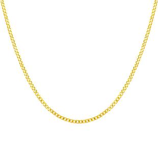 潮宏基心细呵护足金侧身链女黄金细项链配链素链百搭礼物 计价 H