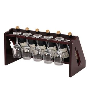 创意红酒架摆件实木葡萄酒架倒挂高脚杯红酒杯架现代欧式酒瓶架子