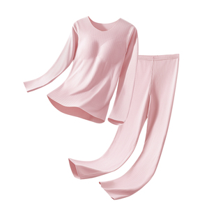 古今少女保暖内衣女羊毛蚕丝贴片打底衫带胸垫青少年秋衣秋裤套装