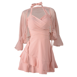 泳衣女连体新款泳装高级感性感纯欲风小胸大胸泳衣保守泡温泉泳装