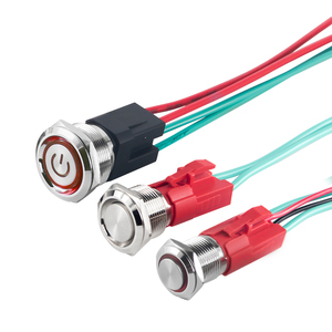 大电流金属按钮防水大功率16 22mm自复位自锁汽车按键开关改装20A