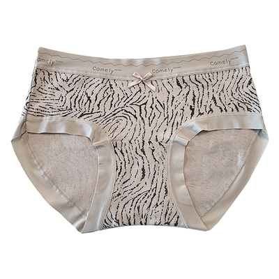 2026新款女生豹纹纯棉中腰三角裤