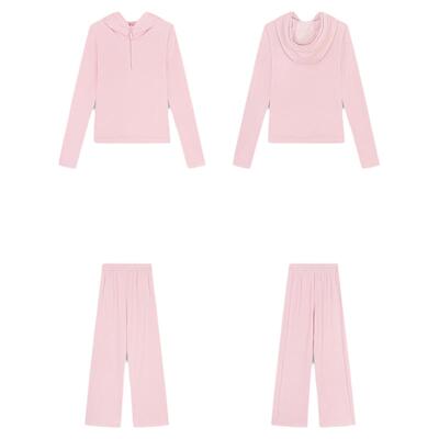 邱莹莹 HELA AOMI “火山套装”莱赛尔连帽通勤风舒适松弛感套装