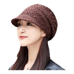 女士防风空调帽子中老年人遮白发包头帽月子帽光头睡帽鸭舌化疗帽