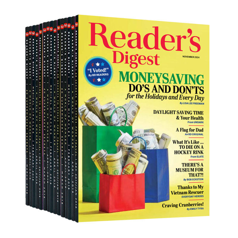 【单期可选】Reader's Digest 美国版读者文摘杂志小开本2022/2023年月刊英文版英语大学生课外杂志考研英语阅读期刊外刊