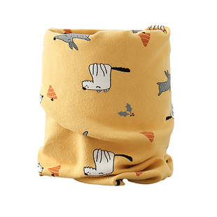 宝宝围脖秋冬纯棉儿童防风保暖围巾女孩子男童秋冬婴幼儿套头脖套