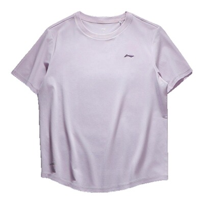 李宁2025夏季女款针织圆领百搭纯色冰感速干潮流休闲短袖ATSV044