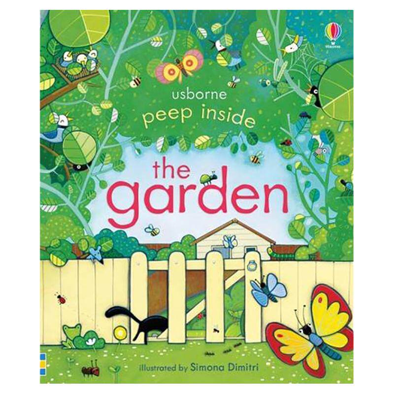 偷偷看里面系列 Peep Inside the Garden 花园 翻翻书 Usborne 启蒙认知纸板机关洞洞书 纯全英文版正版原著进口原版英语书籍