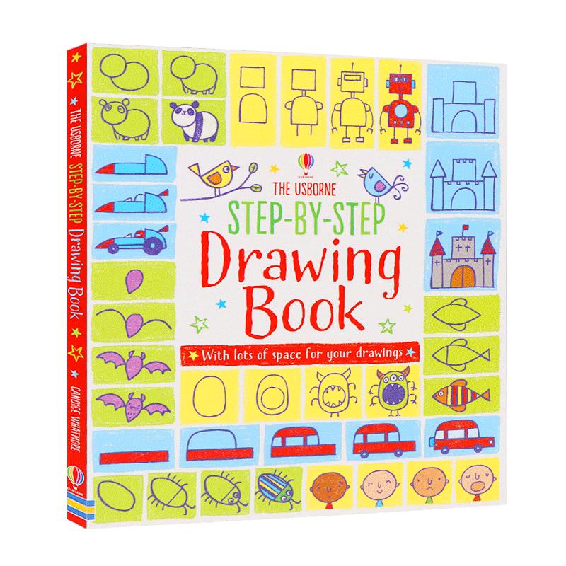 一步一步画 英文原版 Step-by-Step Drawing book 尤斯伯恩出版 幼儿童绘画艺术早教启蒙绘本绘图书 亲子共读早教书 USBORNE