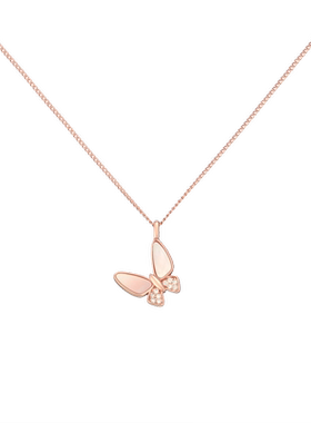 阿吉豆贝壳蝴蝶项链小众设计项链