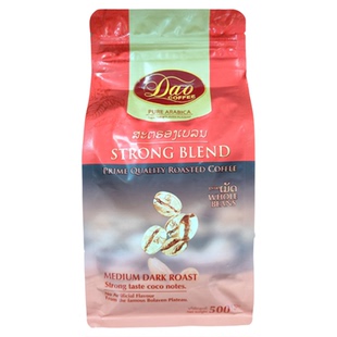 老挝进口Dao阿拉比卡罗布斯塔拼配豆500克/包 中深度烘焙高原咖啡