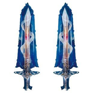 大号屠龙刀闪光宝剑手持气球网红儿童玩具玩具充气发光孩子夜市