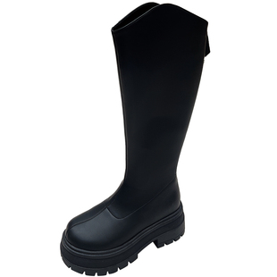 BL静哥加宽大码女鞋55052V口胖mm腿粗厚底显瘦大筒围靴子女长筒靴