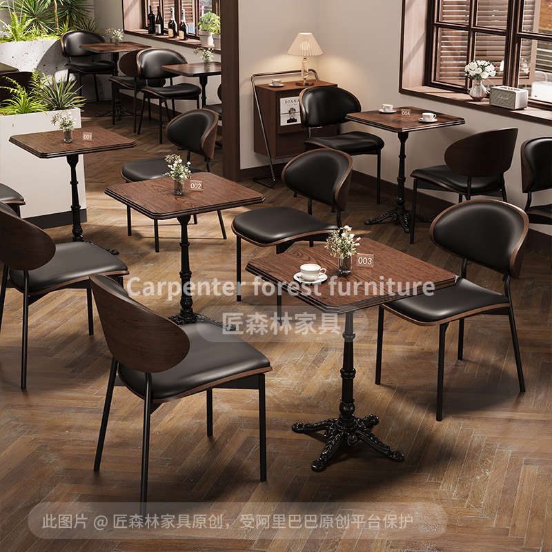 美式复古酒馆桌椅西餐厅餐桌椅组合音乐餐吧酒吧咖啡厅店桌子椅子