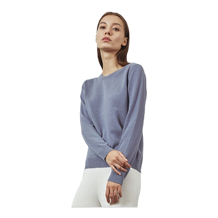 圣雪绒冬季新品100%山羊绒女圆领纯色基本款针织衫长袖保暖打底衫