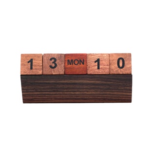 木质日历数字翻转方块木头创意摆件万年历积木多功能手动台历定制
