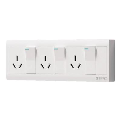 明装三联16A空调插座带开关控制