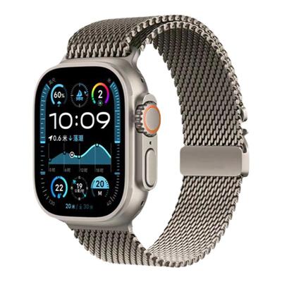 【纯钛】适用苹果手表Ultra3钛金属Apple WatchS11米兰尼斯降落伞扣表带iwatch9/8/7/6新表链424546/49mm高级