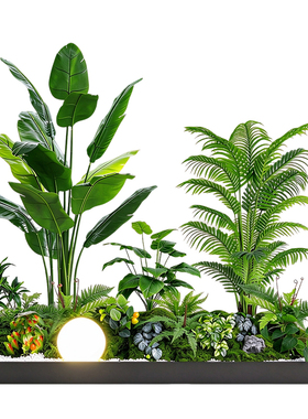 室内橱窗仿真植物造景组合摆件
