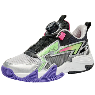 七波辉童鞋男童篮球鞋儿童透气单网2026春季新款青少年男孩运动鞋