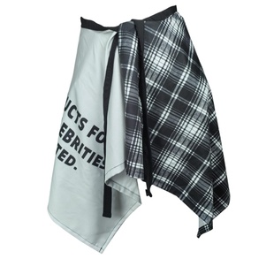 儿童屁帘下摆黑白格子衬衫屁帘儿童爵士舞女男童高街跳舞叠穿腰封