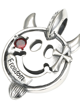 原创设计风恶魔挂牌银饰品吊坠