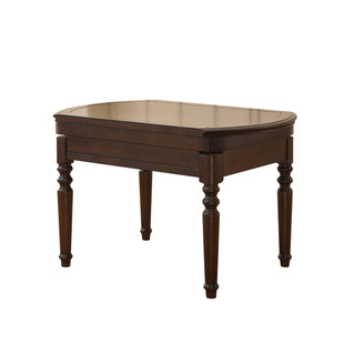 美式实木餐桌圆形折叠伸缩组合餐桌跳台圆桌餐厅桌椅组合黑胡桃色