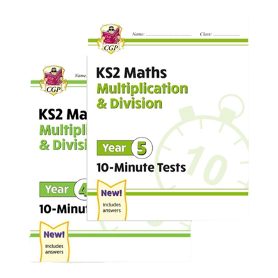 英国CGP原版 New KS2 Maths 10-Minute Test 数学KS2十分钟小测多组合 小学三四五年级趣味练习思维培养 7-10岁
