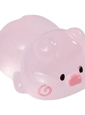 夜光粉色小猪公仔车载桌面摆件