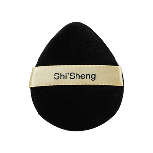 植绒粉扑粉饼定妆专用散粉蜜粉干粉扑双面短绒毛黑色大号水滴拇指