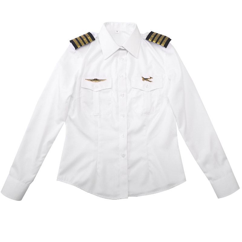 航空制服衬衫机长制服女飞行员制服女机师空乘服酒店经理工作衬衣