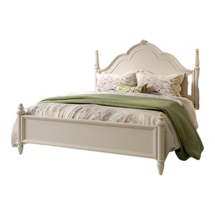 法式双色入户衣帽架床头柜一体中古风美式家具卧室床尾落地挂衣架