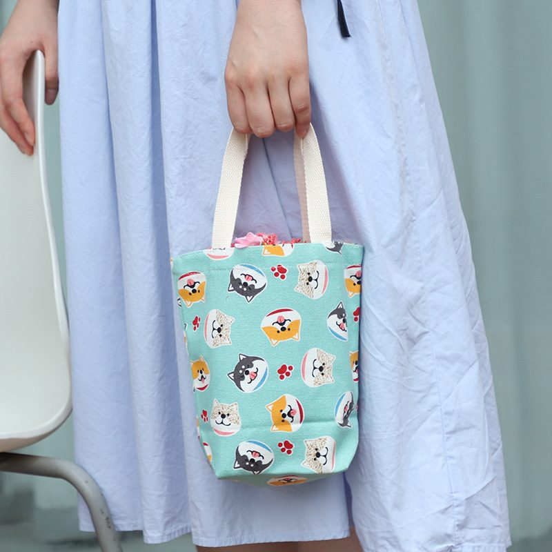 新品 保温杯套袋水杯手提保护套帆布碎花水壶保温袋雨伞袋外出小