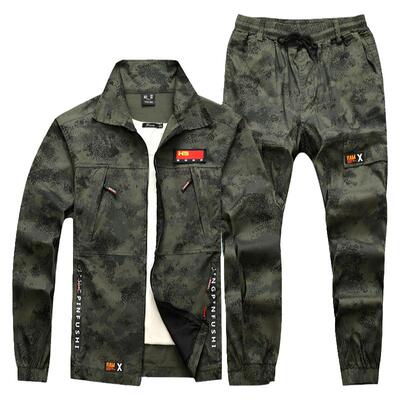 弹力工作服套装夏季薄款纯棉休闲