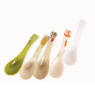 彩色密胺勺家用塑料长柄勺子创意可爱汤勺饭勺仿瓷汤匙商用小勺子