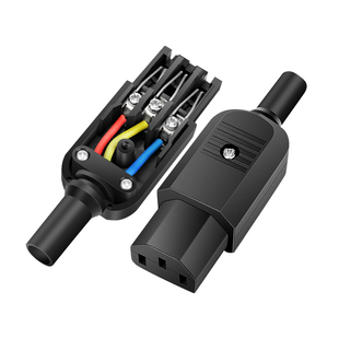 15A 10A品字插头大功率公母三芯电源插座三脚电源线接头插尾充电