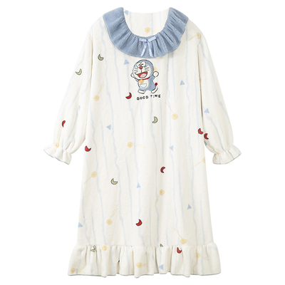 甜美公主风睡裙女秋冬季加厚长裙