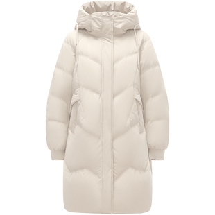 坦博尔经典款羽绒服女时尚冬季中长款连帽休闲时尚高品质加厚外套