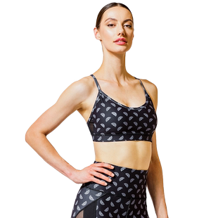 AUMNIE澳弥尼峰汇网纱印花胸围瑜伽健身含胸垫防震聚拢中低强度